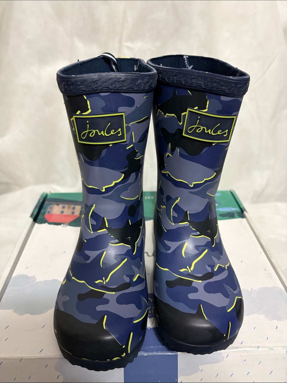 Joules Kids Navy Camo Boots size 10 NWT